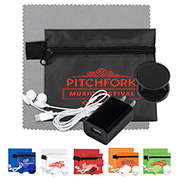 Mobile Tech Auto & Home Charging Kit w/Earbuds & Microfiber Cloth